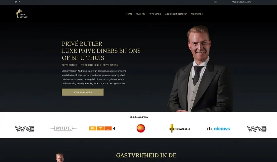 Website voor Privé Butler