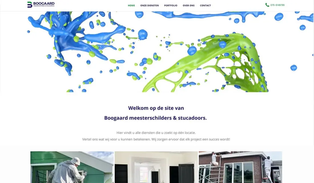 Website voor Boogaard meesterschilders & stucadoors