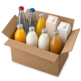 Drankbox met sap, melk en water